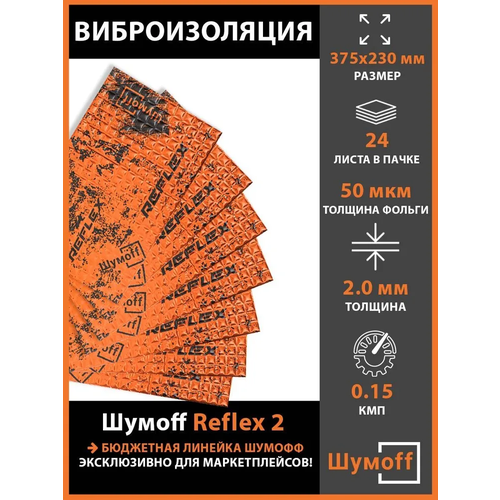 Виброизоляция Шумофф Reflex 2 (2 мм) 24 листов фото