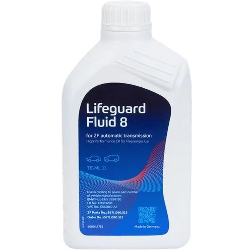 Масло трансмиссионное ZF LIFEGUARD FLUID 8, 75W-85, 1 л, 1 шт. фото