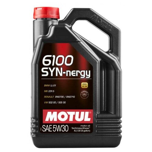 Полусинтетическое моторное масло Motul 6100 SYN-nergy 5W-30, 4 л, 1 шт. фото