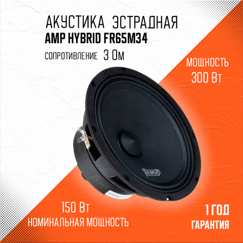 Акустика эстрадная AMP Hybrid FR65M34/ Колонки автомобильные 16 см фото