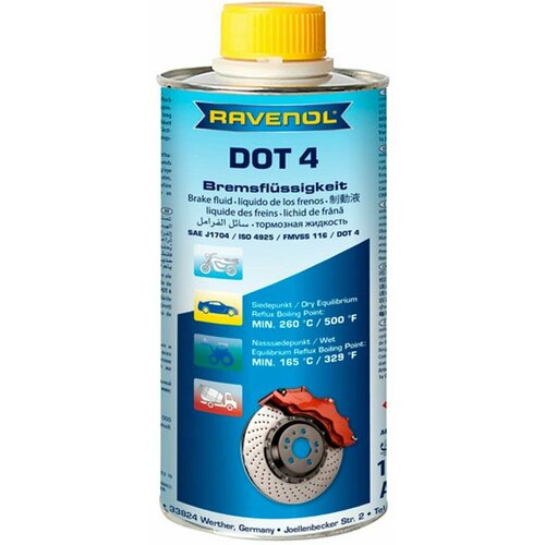 Тормозная жидкость RAVENOL DOT 4, 500 мл фото