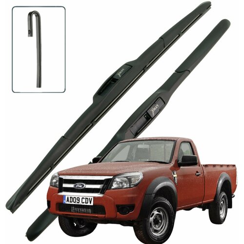 Дворники Ford Ranger (3) T6 / Форд Рейнджер 2011 / 2012 / 2013 / 2014 / 2015 Щетки стеклоочистителя гибридные ОЕМ для автомобиля LYNXauto к-т 2шт, 600мм-400мм фото