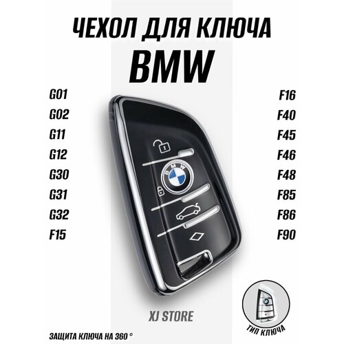 Чехол на ключ BMW силиконовый черный фото