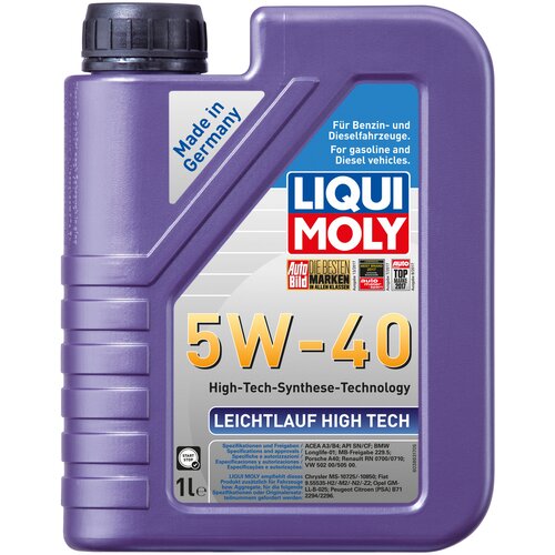 HC-синтетическое моторное масло LIQUI MOLY Leichtlauf High Tech 5W-40, 1 л, 1 шт. фото